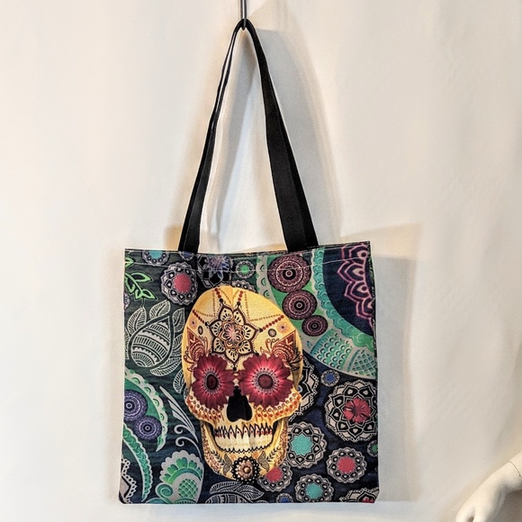 Handbags - Sugar Skull Shopping Tote Market Bag NWOT Handbags - Sugar Skull Shopping Tote Market Bag NWOT